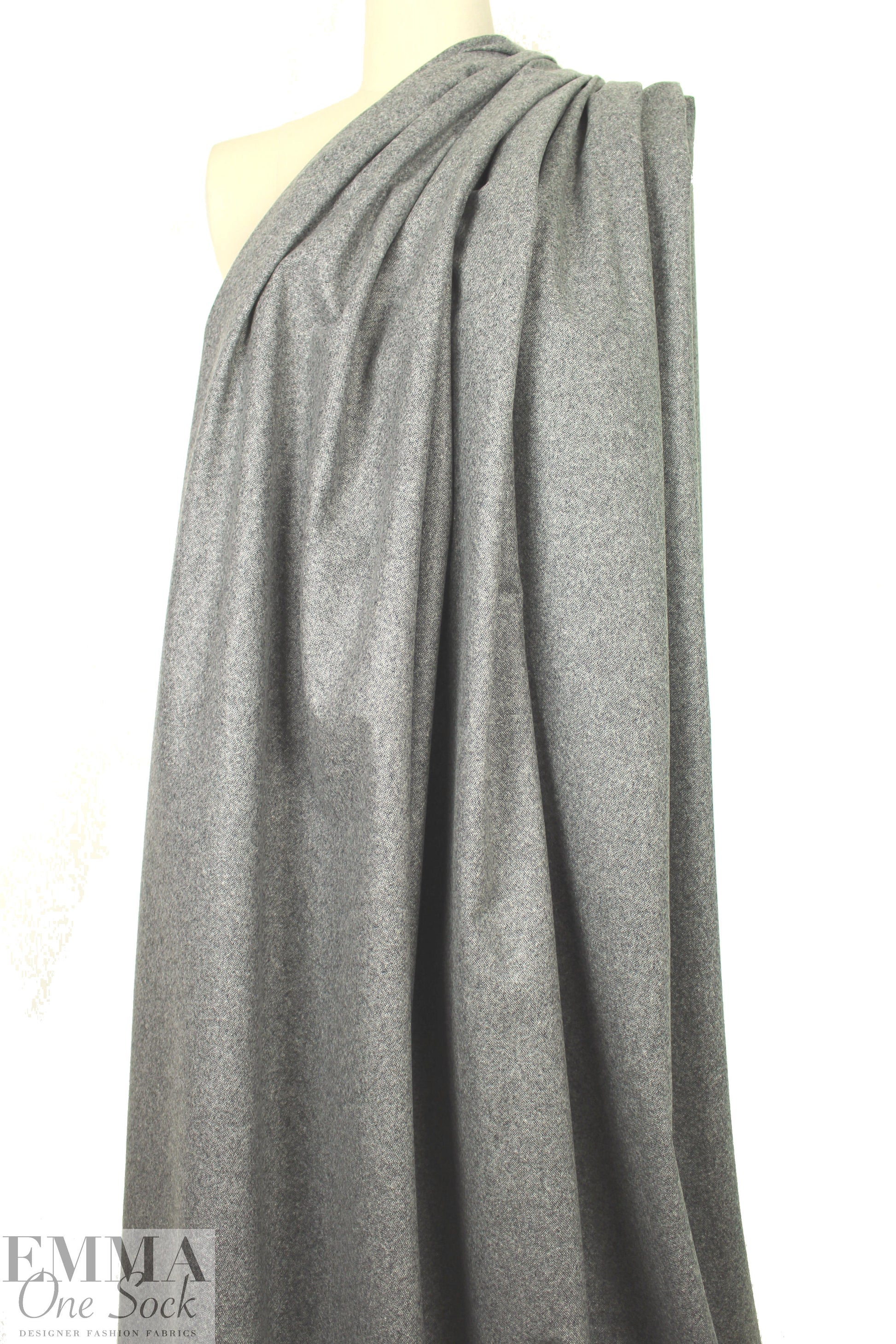 NY designer classic gray/white wool blend tweed suiting 1.75 yds