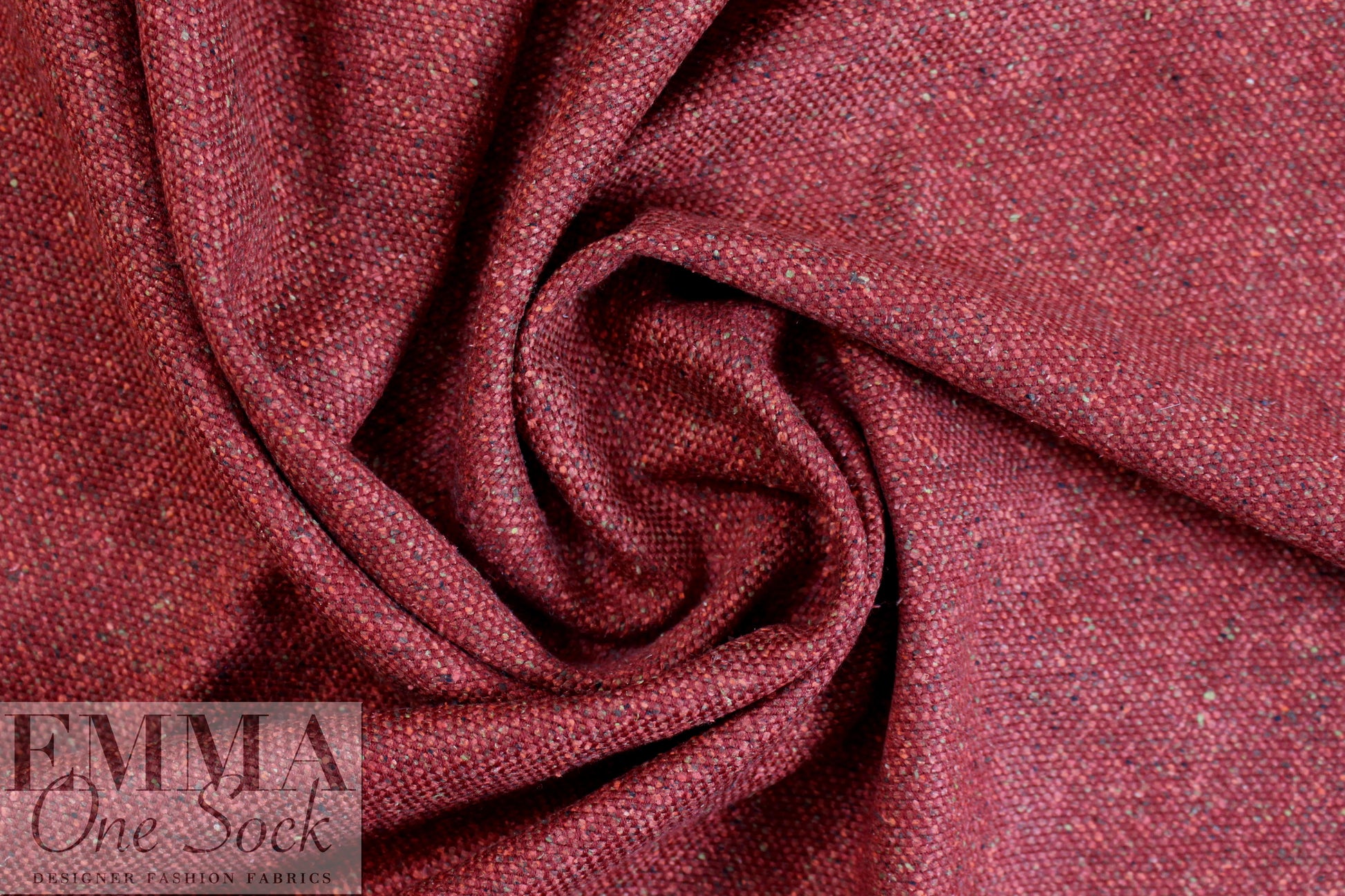 Italian woven selvage silk/wool tweed - paprika