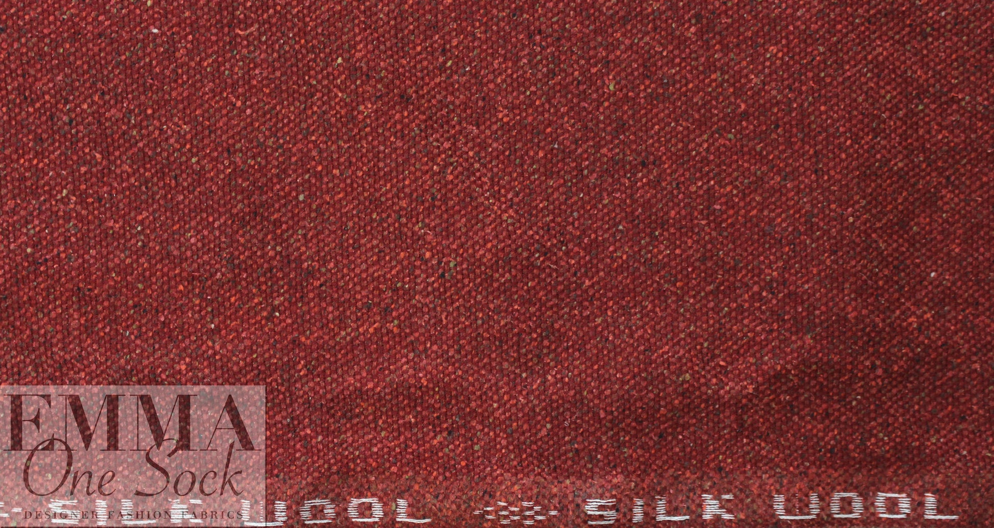 Italian woven selvage silk/wool tweed - paprika
