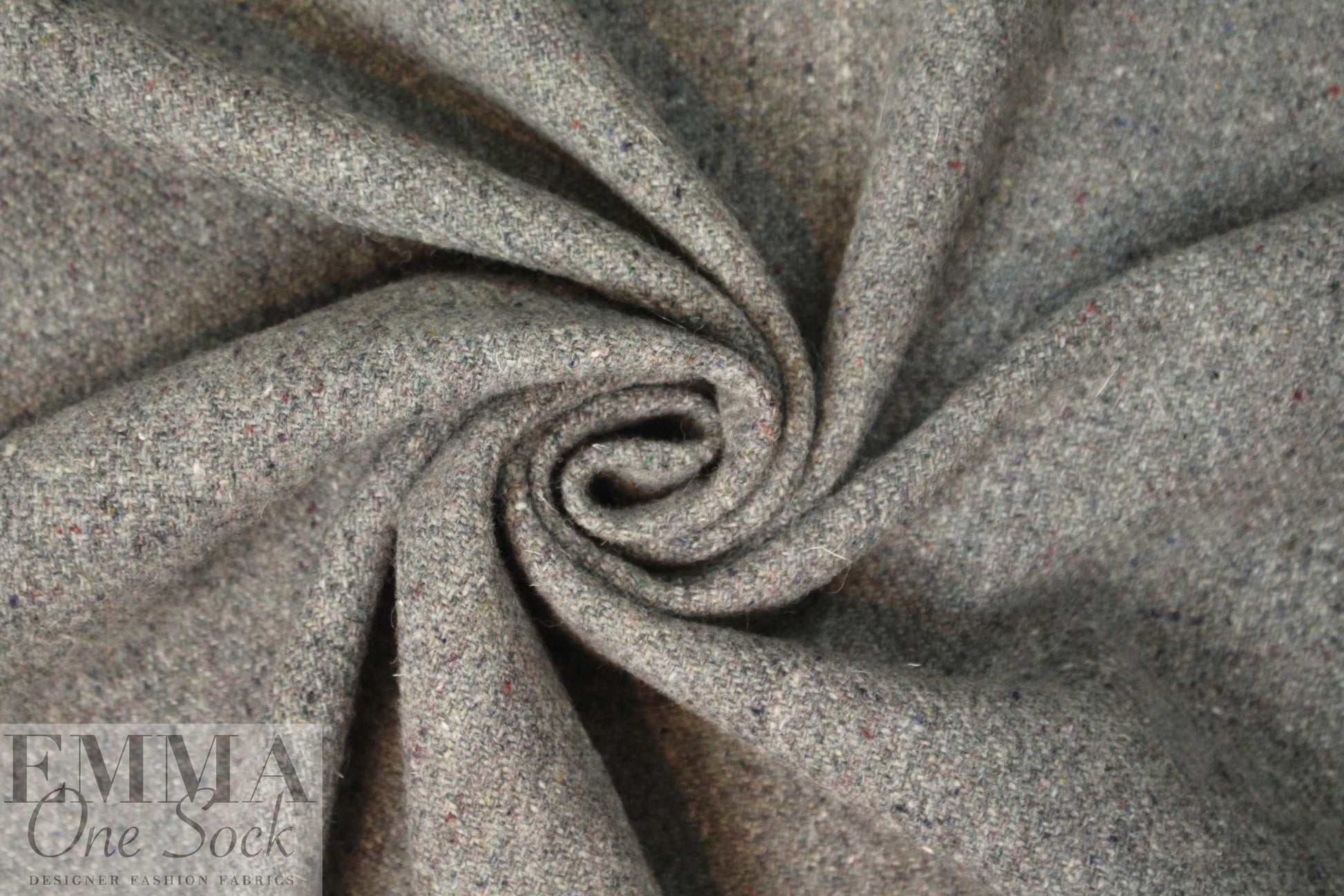 Italian warm gray tweed all wool suiting/coating