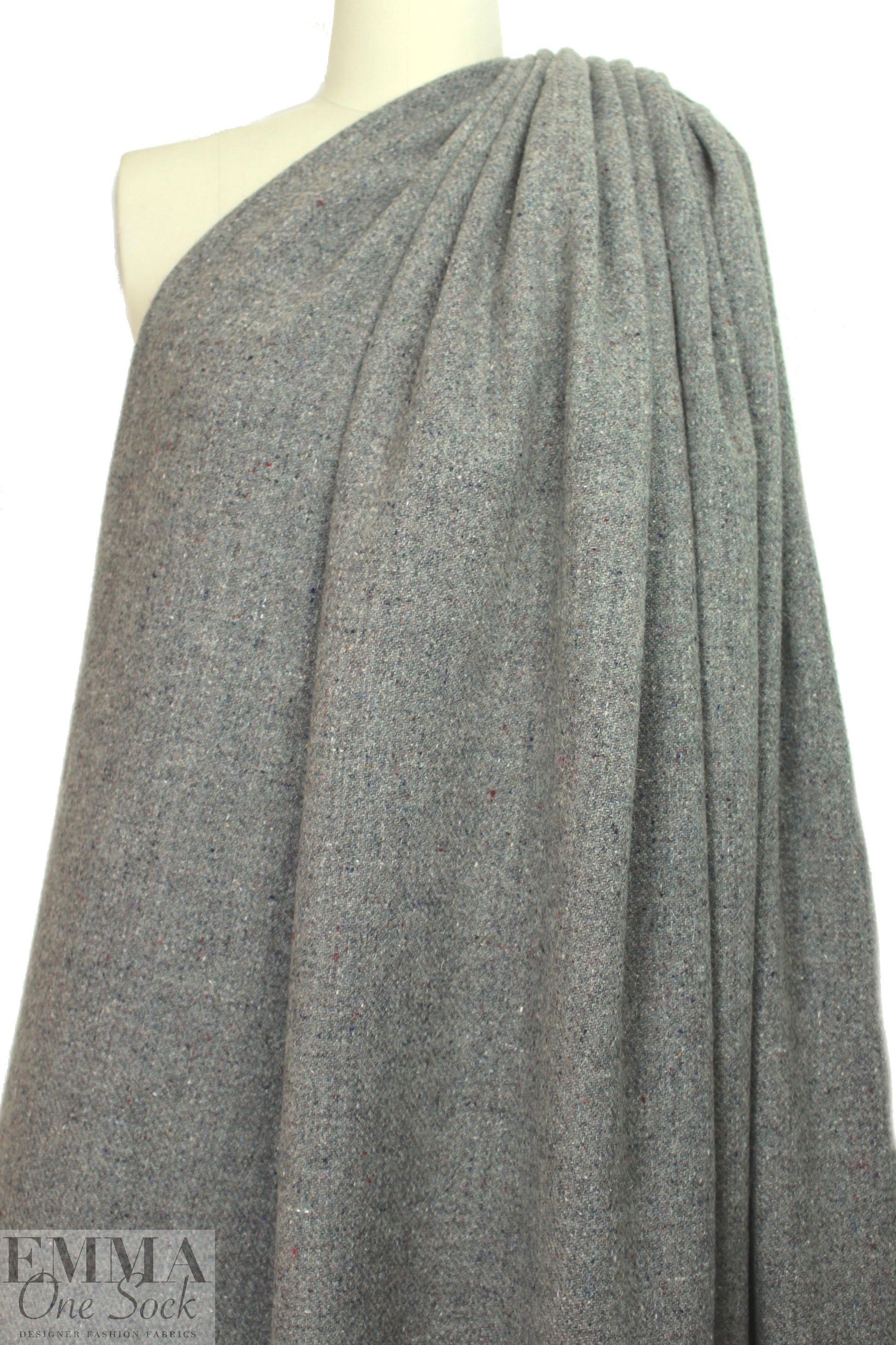 Italian warm gray tweed all wool suiting/coating
