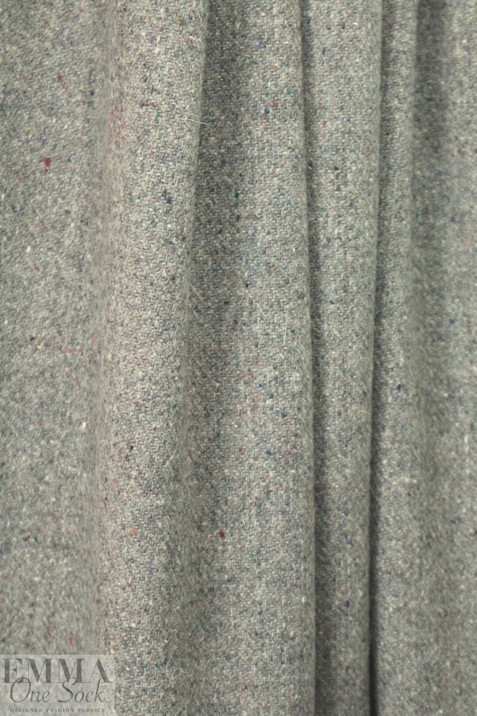 Italian warm gray tweed all wool suiting/coating