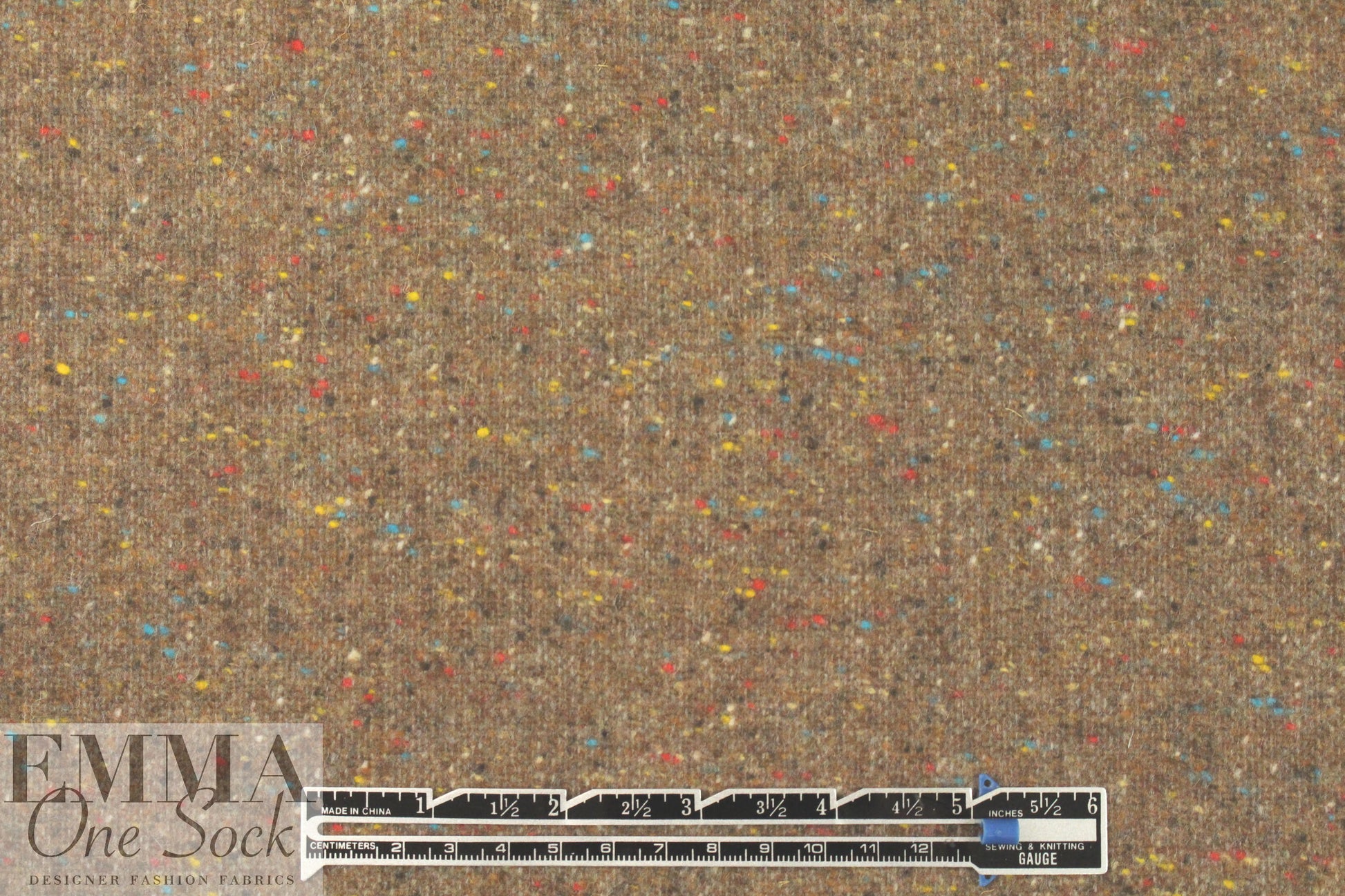 Italian driftwood speckled tweed wool suiting 2 yds