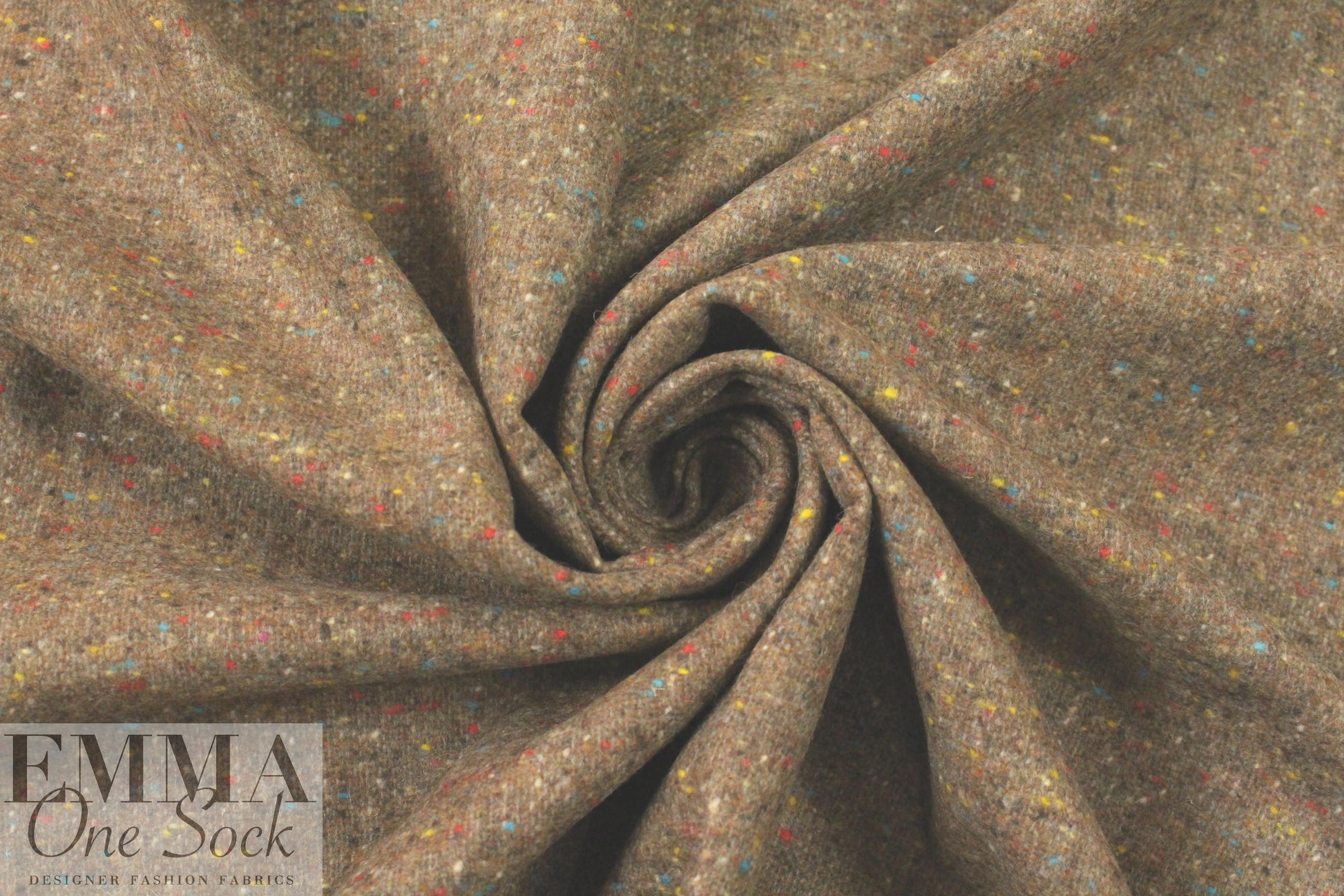 Italian driftwood speckled tweed wool suiting 2 yds