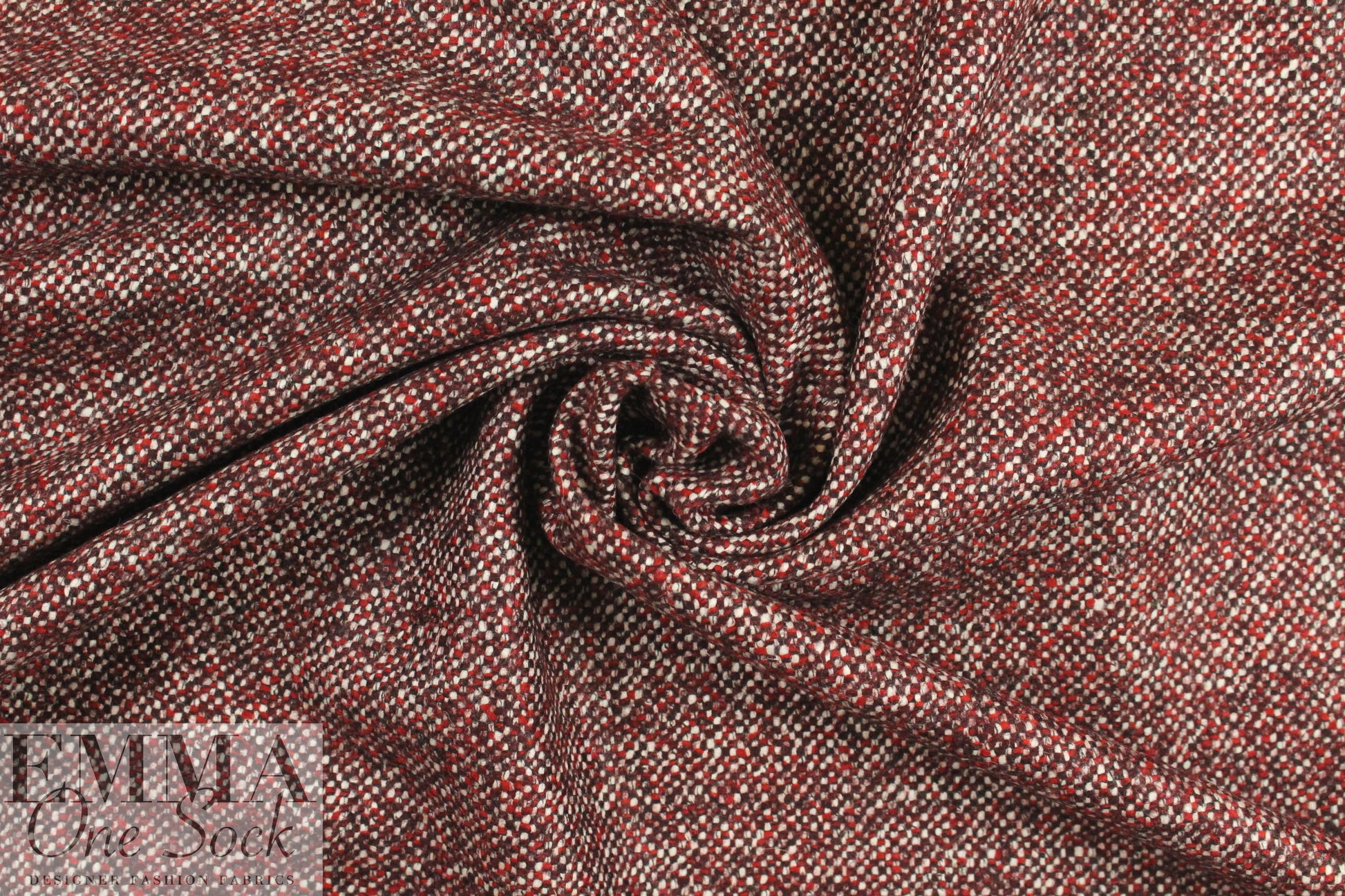 Italian valentino/burgundy tweed wool suiting