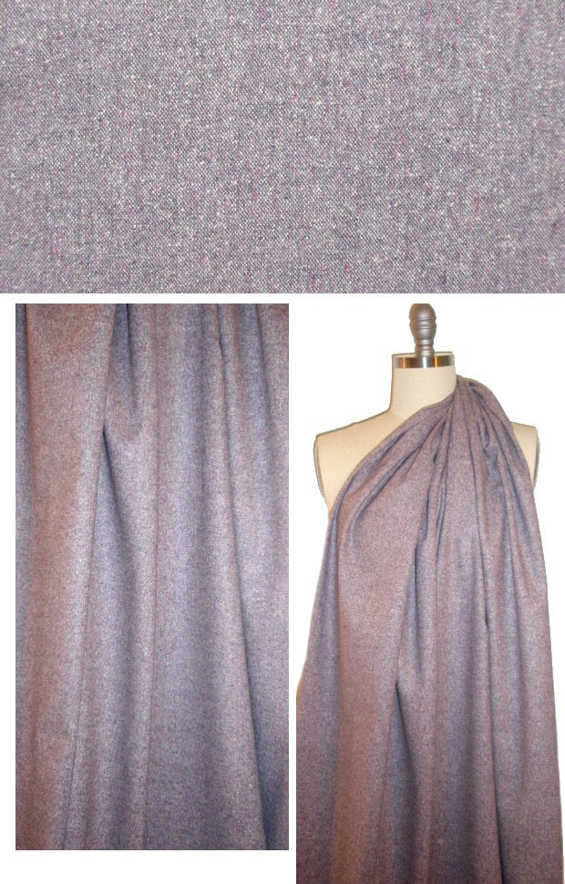 Italian wool/lycra tweed suiting - lilac/gray 1.5 yd