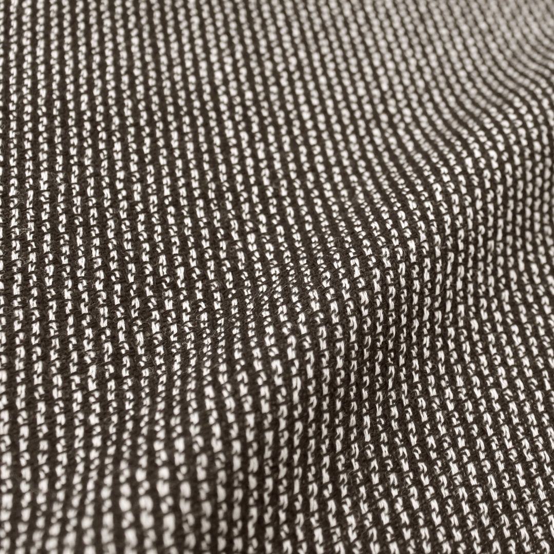 designer deadstock tweedy wool stripe - black/winter white 2.25 yds