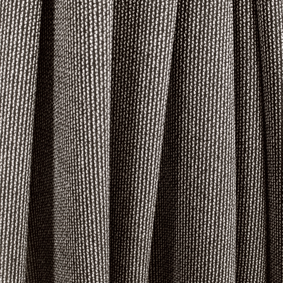 designer deadstock tweedy wool stripe - black/winter white 2.25 yds