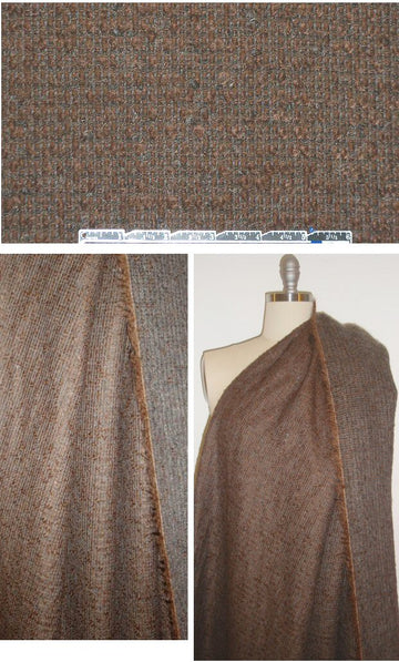 Italian monk/gray wooly basketweave boucle' 1.375 yd