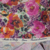 Italian 'pansy garden' printed wool twill weave  .5 yds