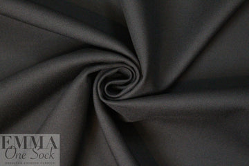 famous designer virgin wool doublecloth twill - black