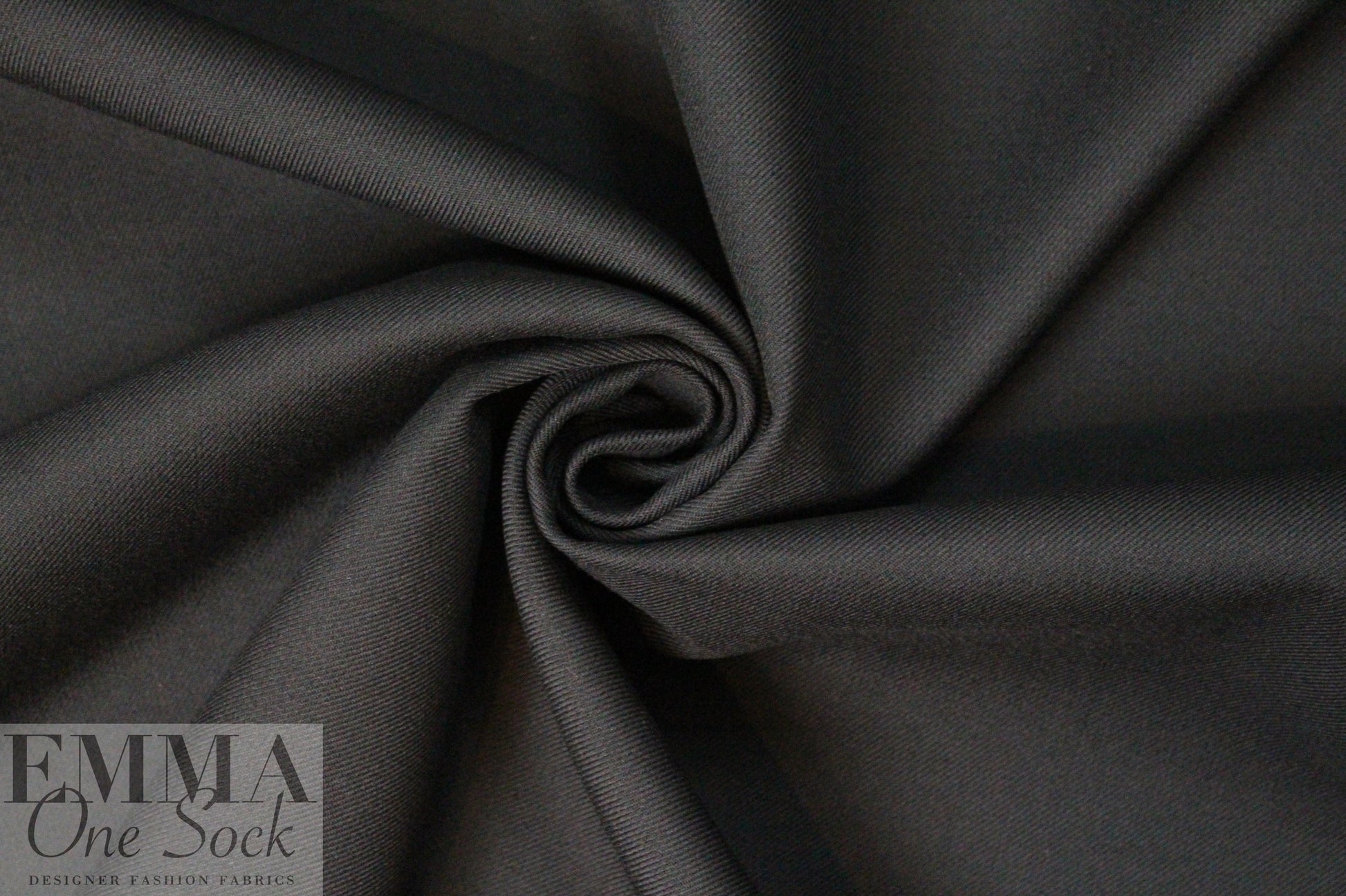 famous designer virgin wool doublecloth twill - black 3 yd