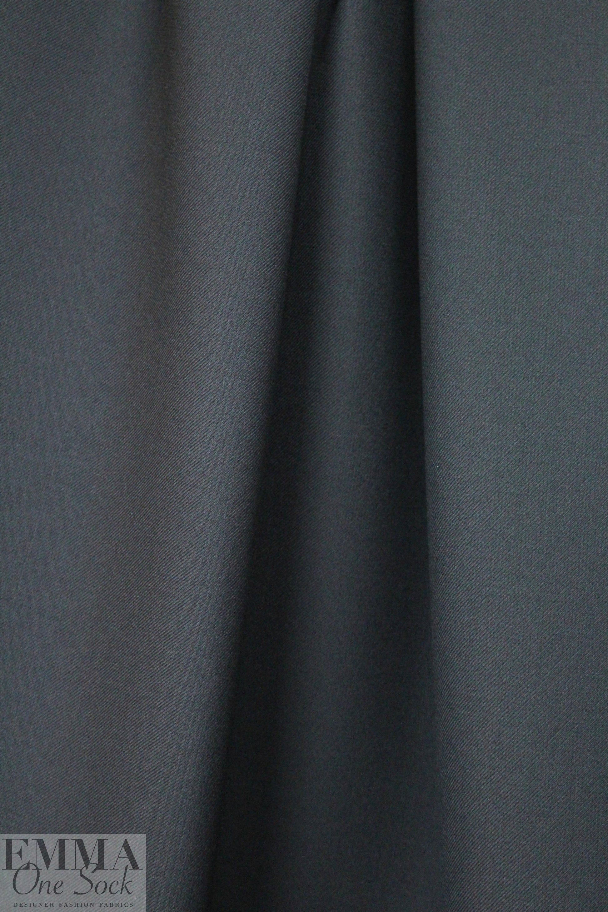 famous designer virgin wool doublecloth twill - black 1.875 yd