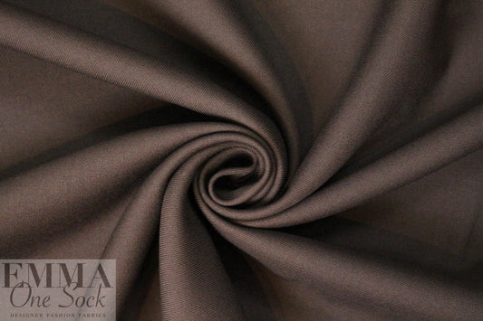 famous designer virgin wool doublecloth twill - brunette 1.5 yd