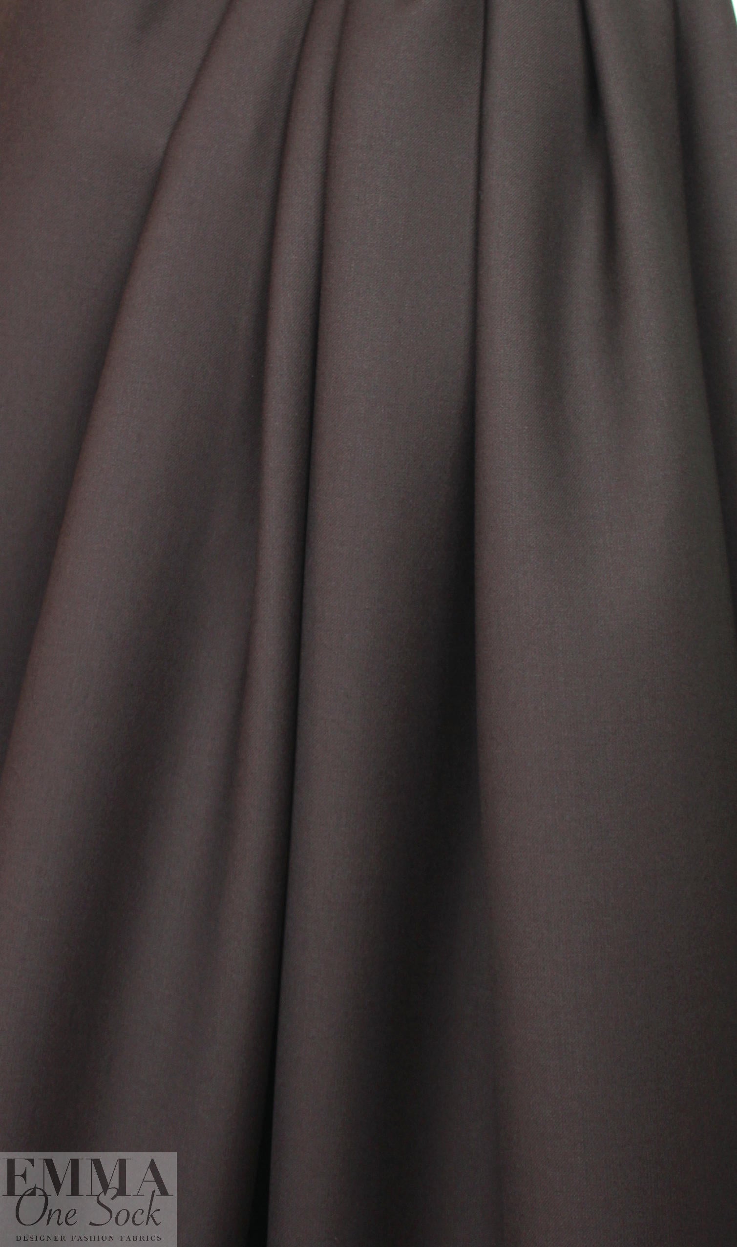 famous designer virgin wool doublecloth twill - brunette 2.5 yd