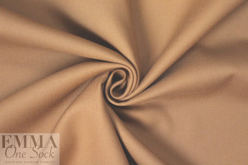 famous designer virgin wool doublecloth twill - cafe au lait