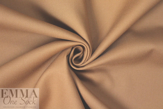 famous designer virgin wool doublecloth twill - cafe au lait 1.66 yd