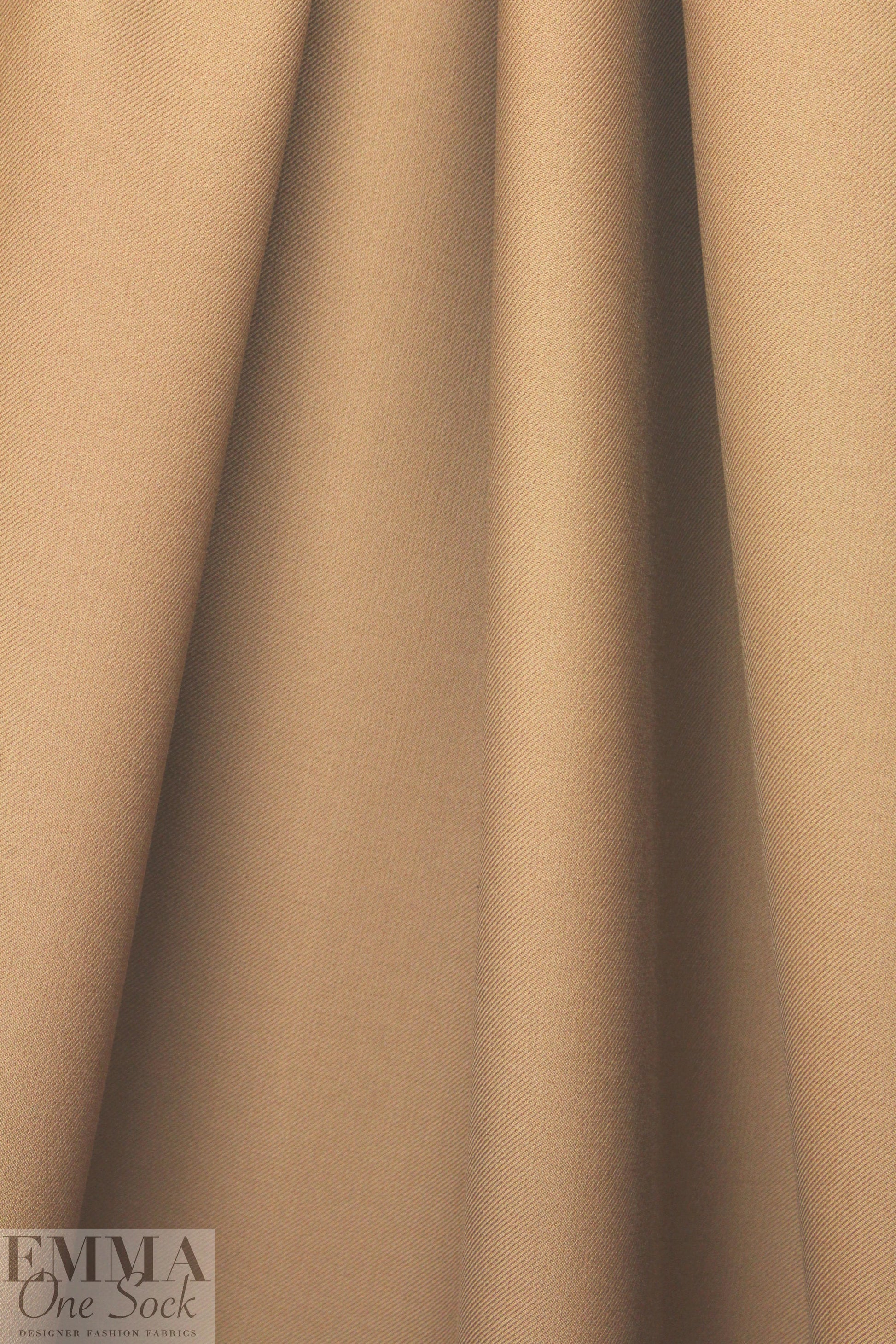 famous designer virgin wool doublecloth twill - cafe au lait 1.66 yd