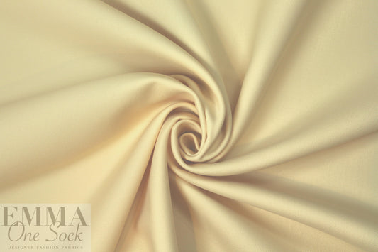 famous designer virgin wool doublecloth twill - cornsilk