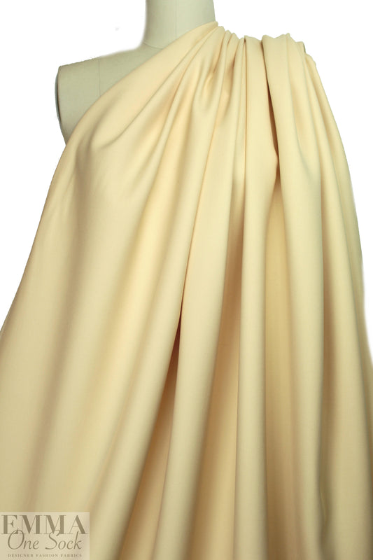 famous designer virgin wool doublecloth twill - cornsilk