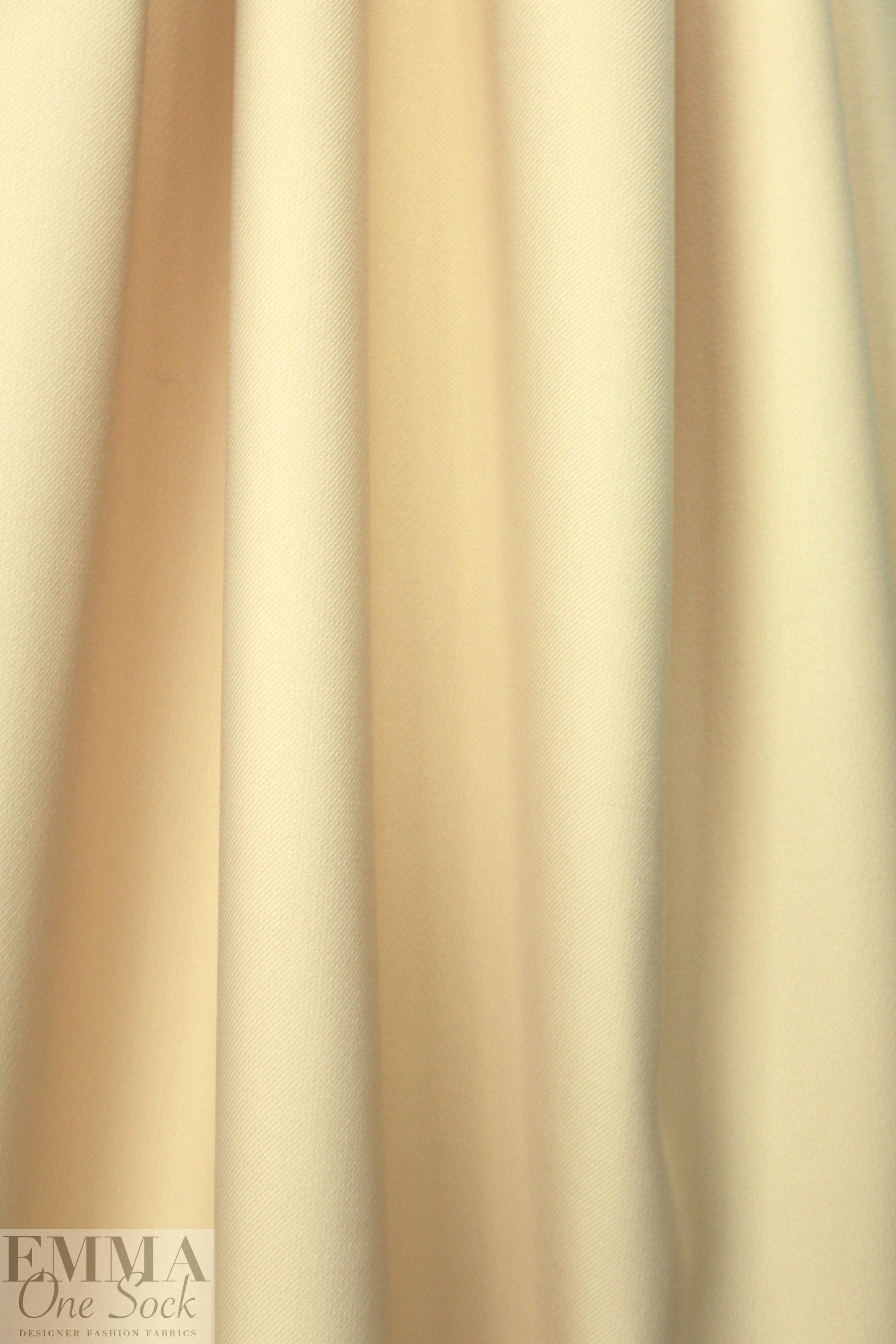famous designer virgin wool doublecloth twill - cornsilk