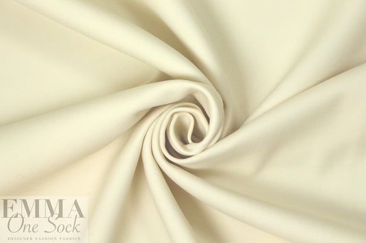 famous designer virgin wool doublecloth twill - vanilla