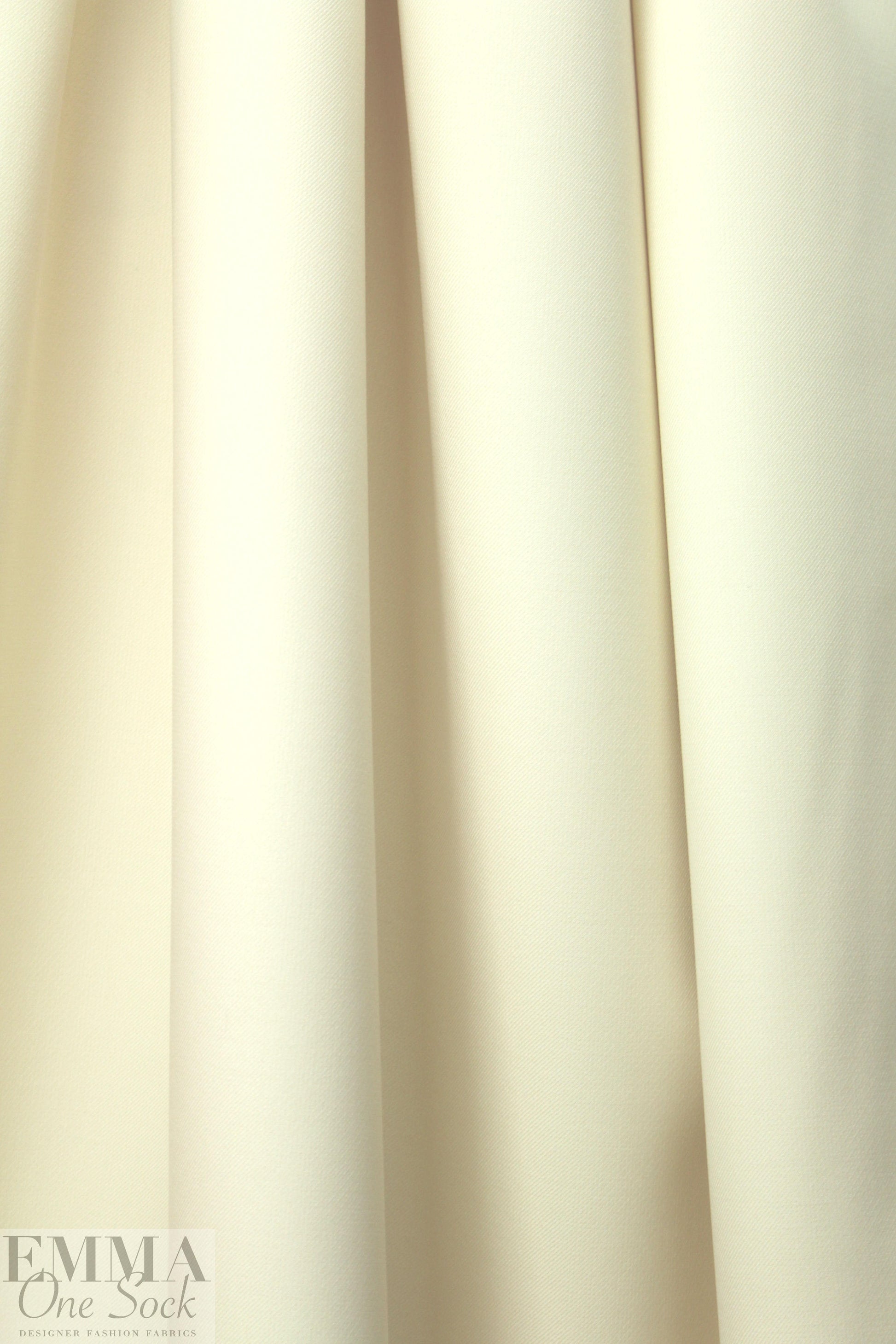 famous designer virgin wool doublecloth twill - vanilla 1.75 yd