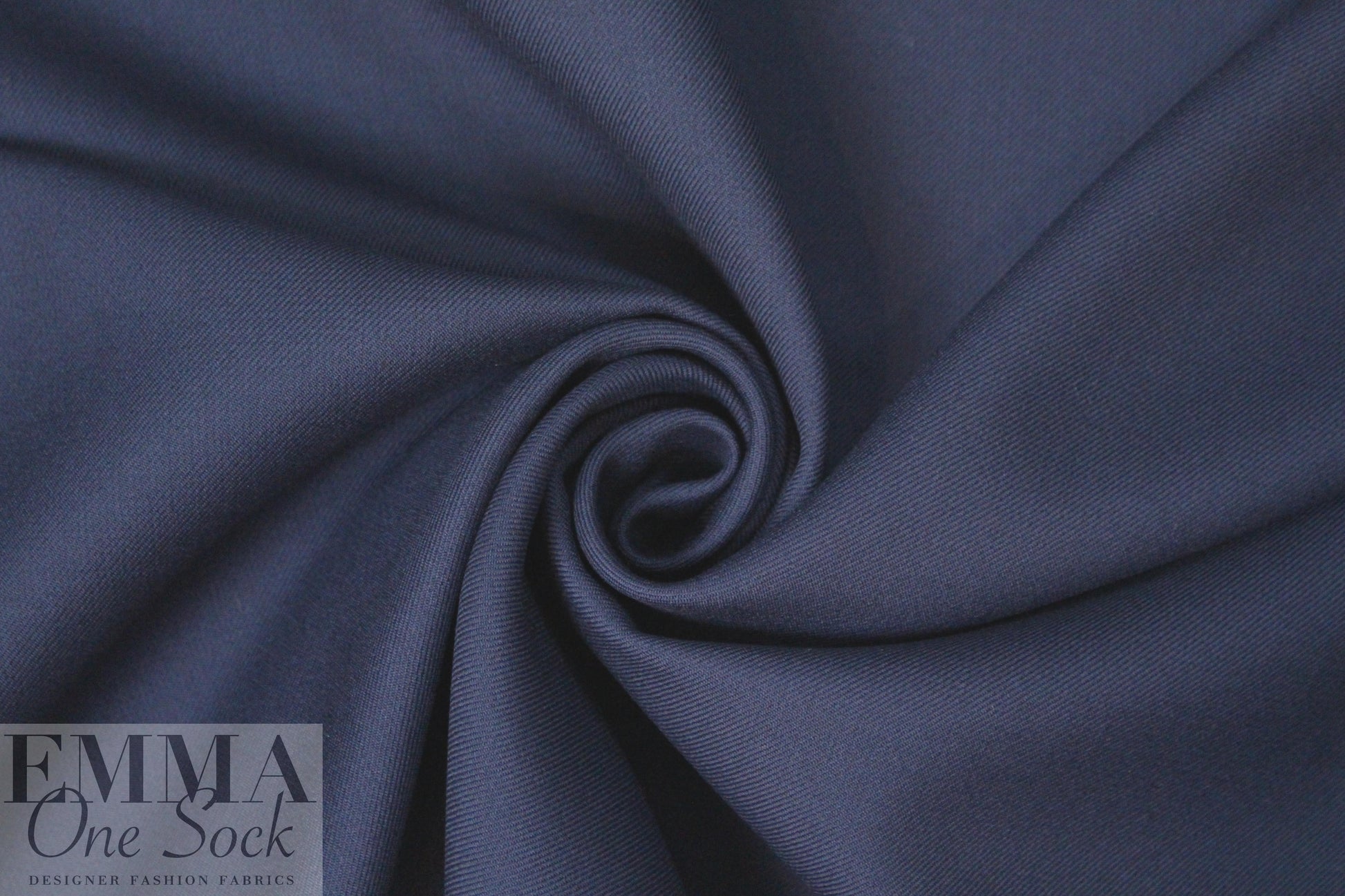 famous designer virgin wool doublecloth twill - marine