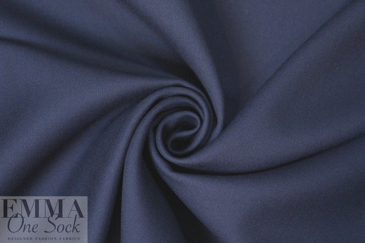famous designer virgin wool doublecloth twill - marine 2 yd