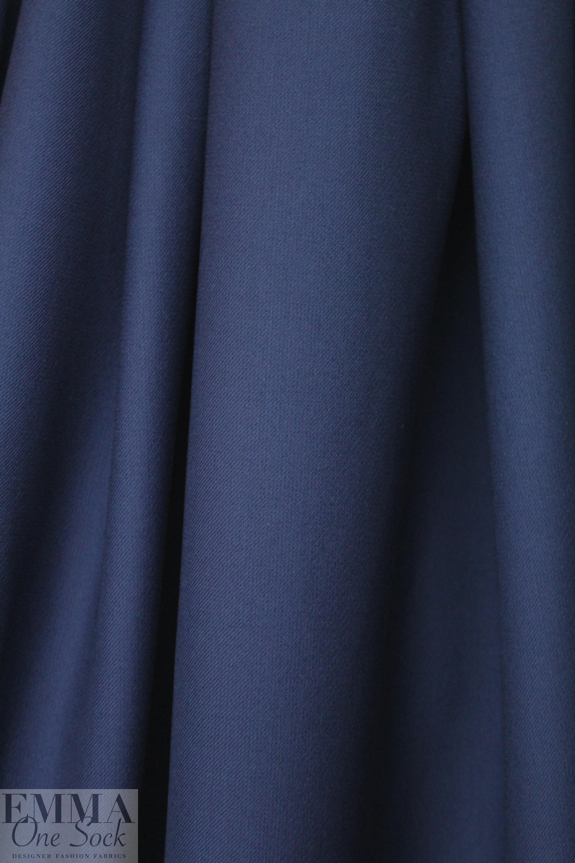 famous designer virgin wool doublecloth twill - marine 1.375 yds