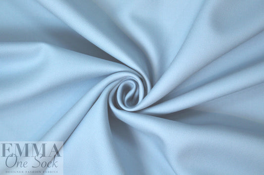 famous designer virgin wool doublecloth twill - powder blue 1.66 yd