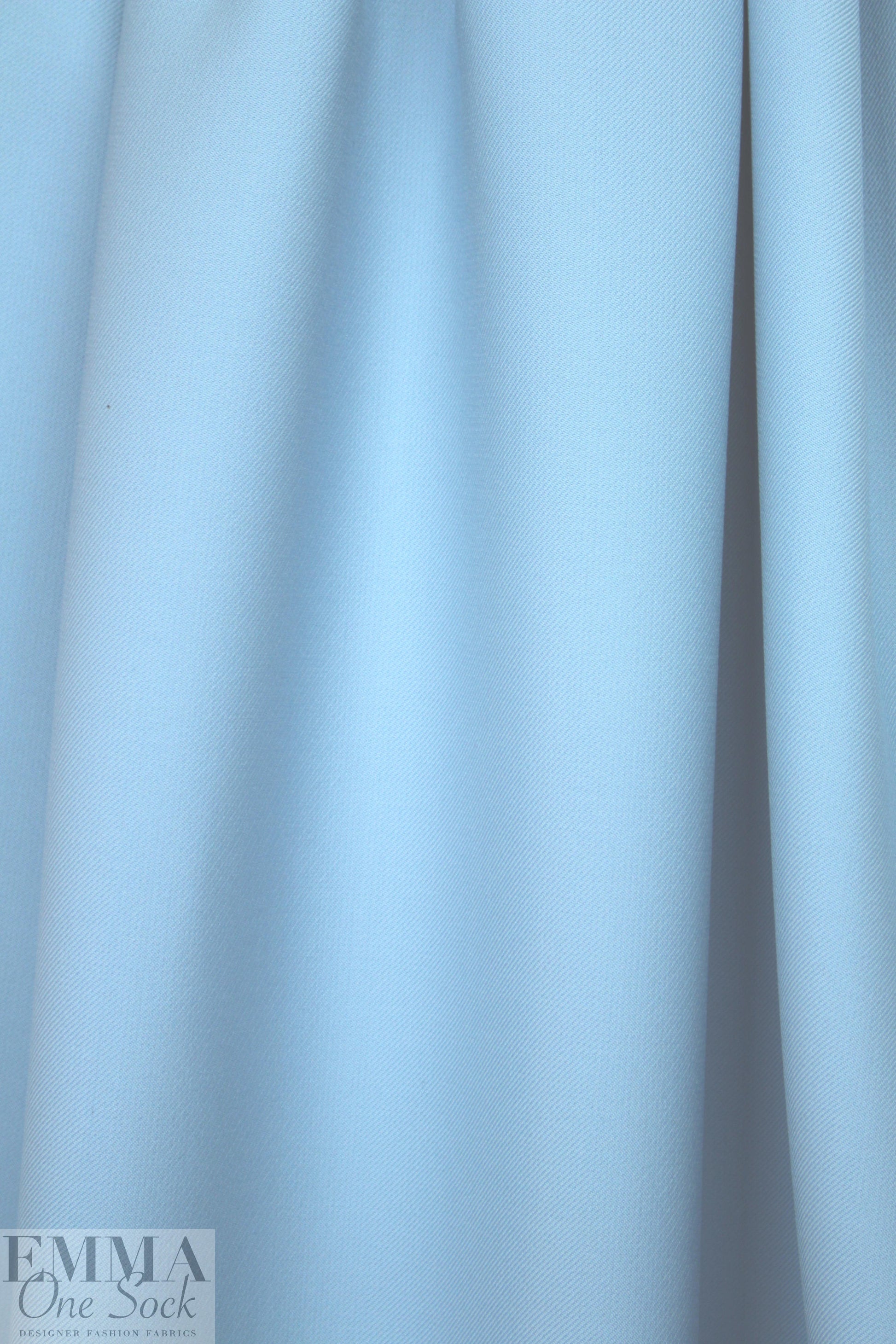 famous designer virgin wool doublecloth twill - powder blue 2.125 yds