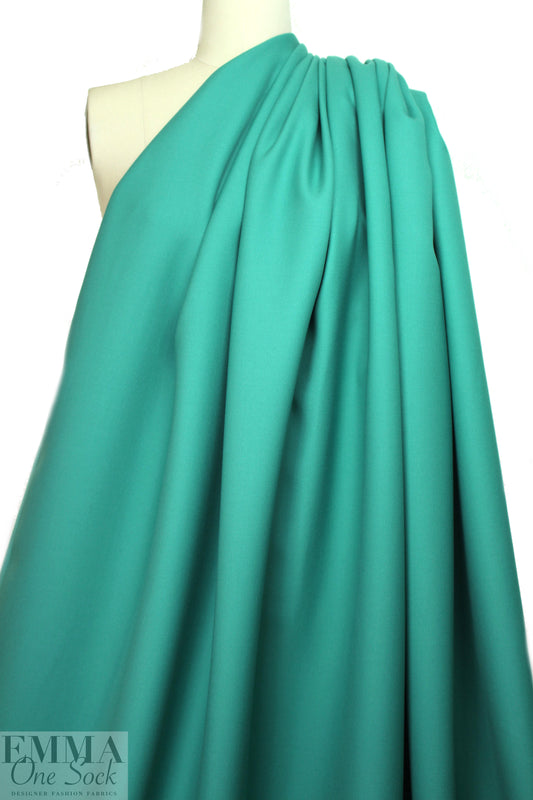 famous designer virgin wool doublecloth twill - spearmint 1.875 yd