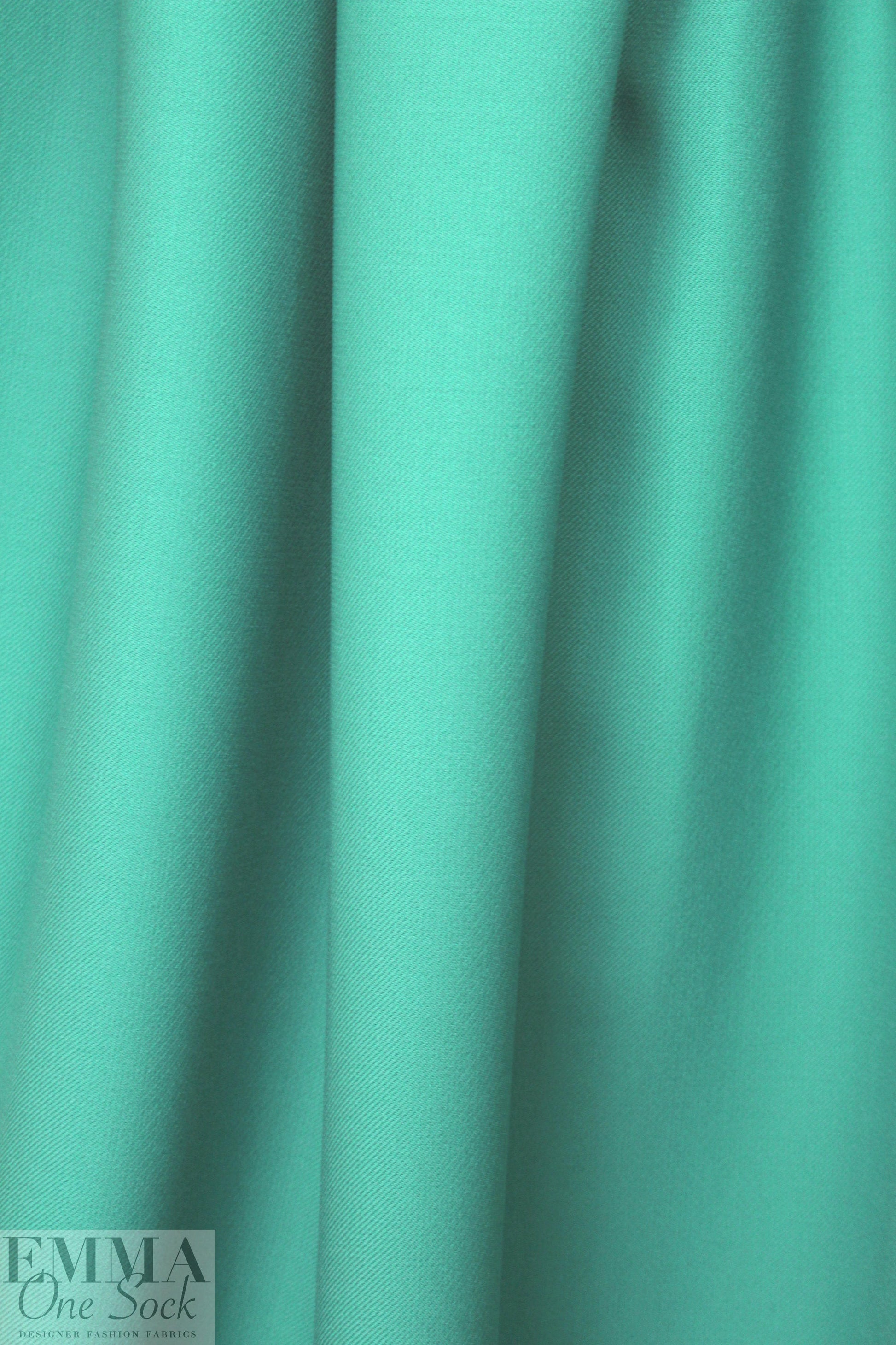 famous designer virgin wool doublecloth twill - spearmint