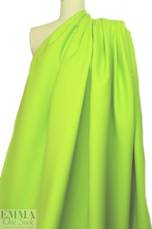 famous designer virgin wool doublecloth twill - spring green