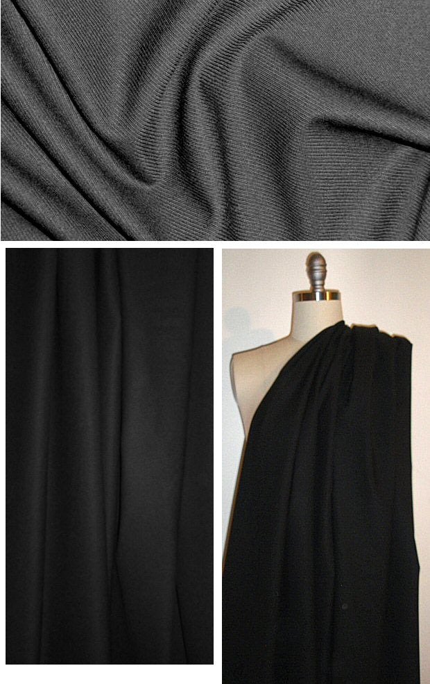 DKNY Italian black stretch wool twill 1.5 yds