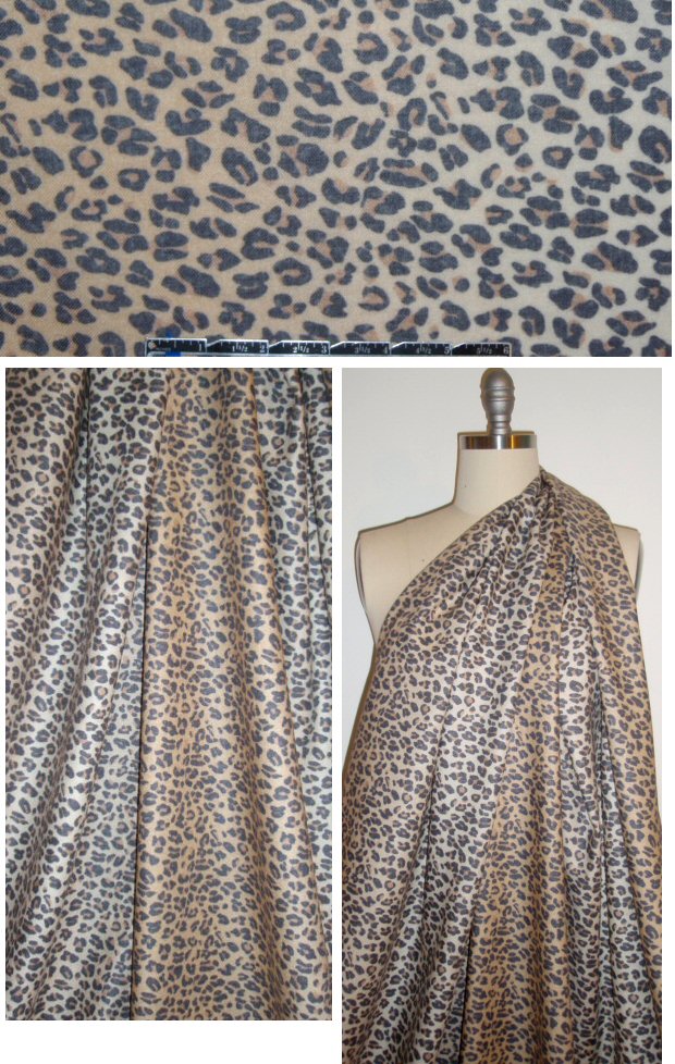 DKNY cheetah print wool twill weave challis