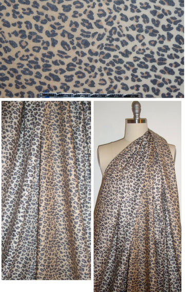 DKNY cheetah print wool twill weave challis 1.625 yd