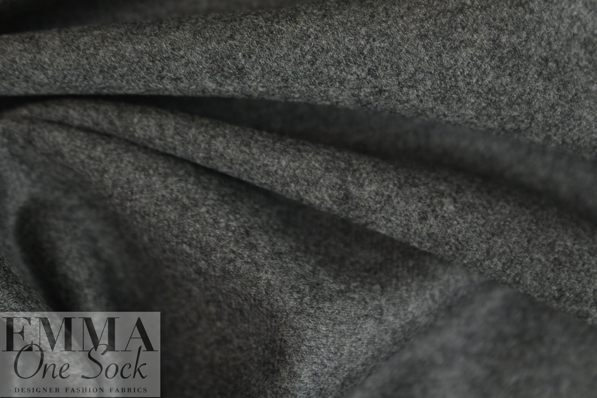 Italian wool/cashmere twill suiting - charcoal heather 3 yds