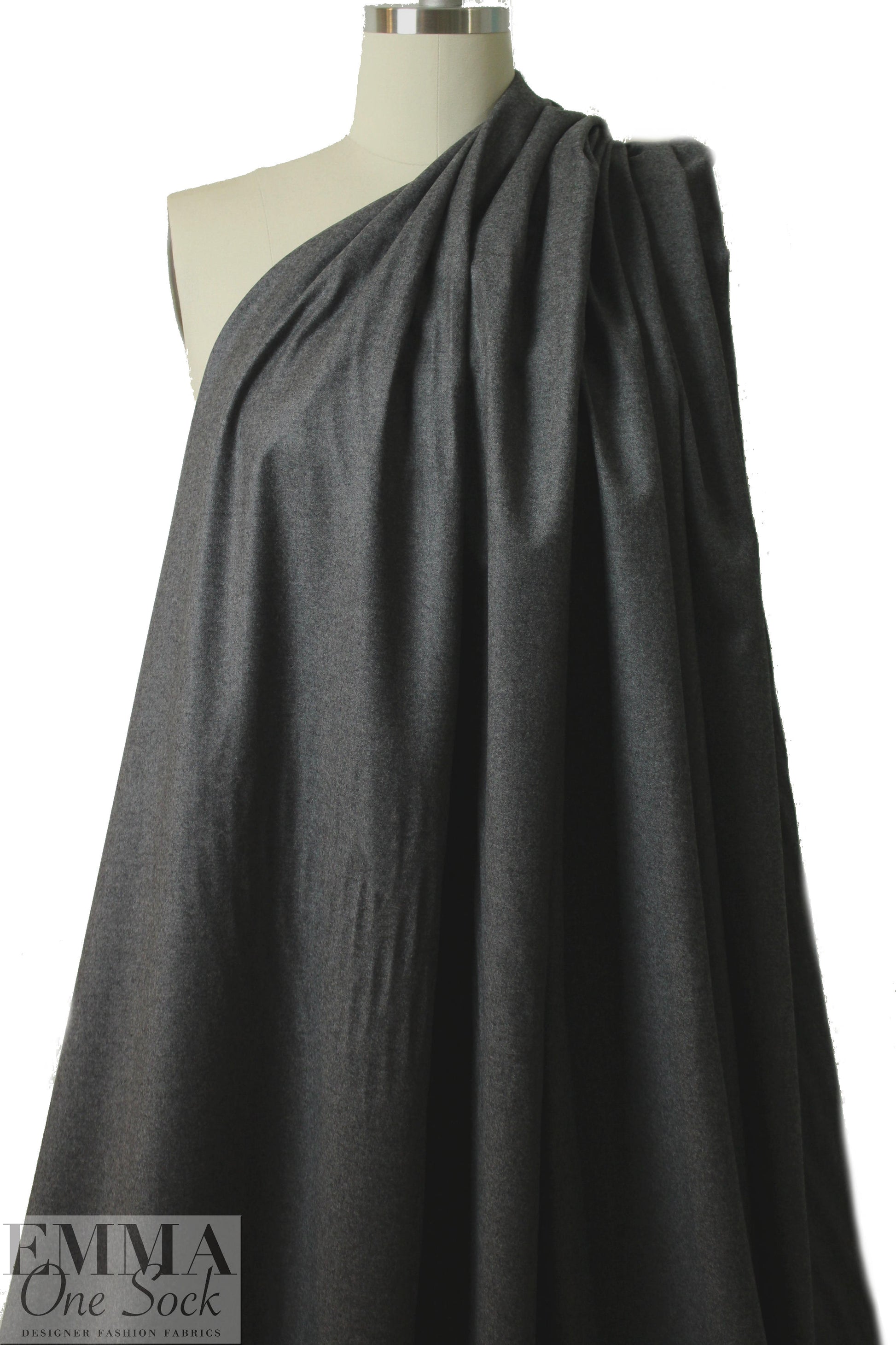 Italian wool/cashmere twill suiting - charcoal heather