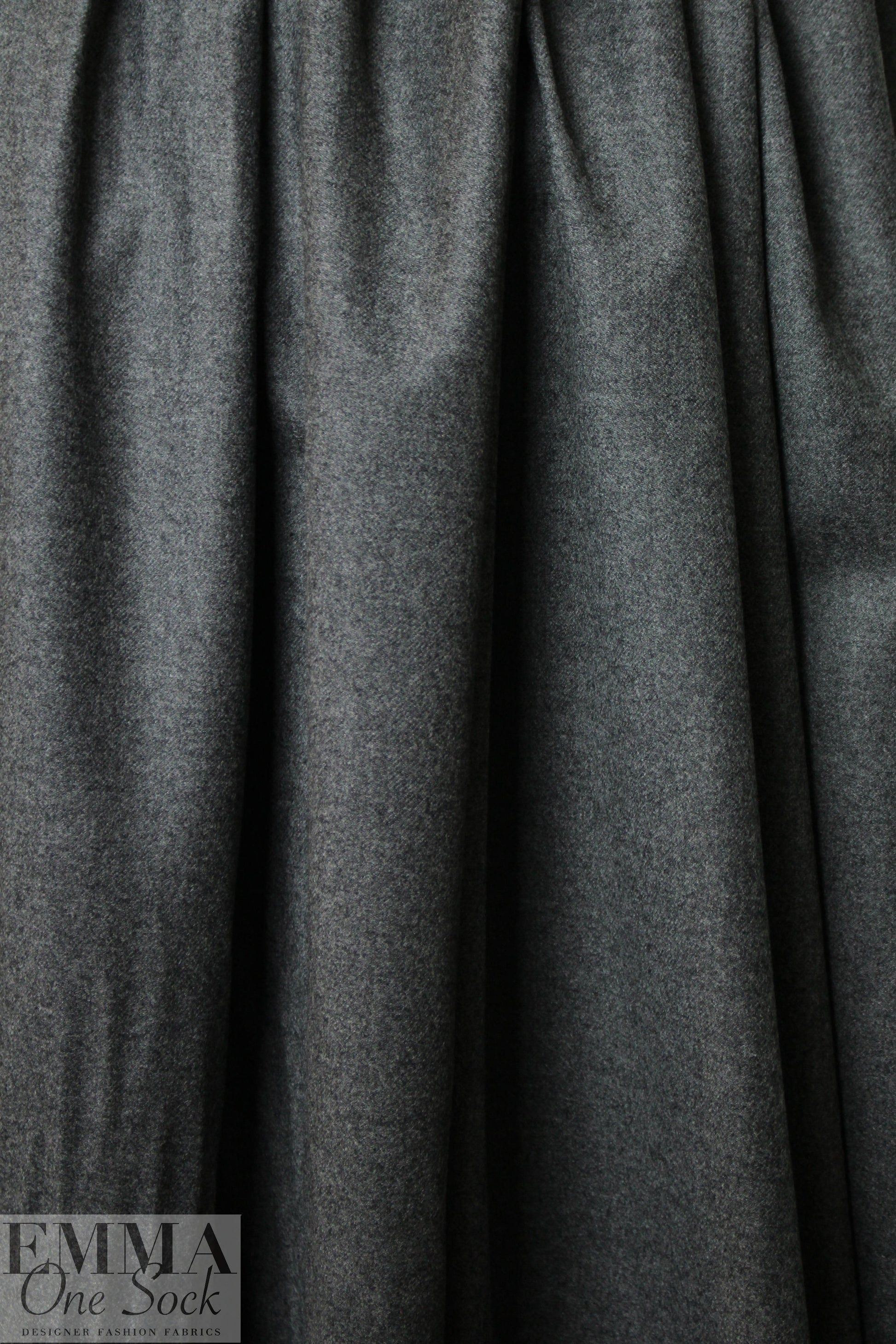 Italian wool/cashmere twill suiting - charcoal heather 3 yds