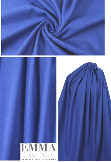 Italian wool/cashmere twill coating - cobalt