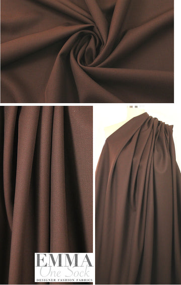 The0ry Italian wool twill - reddish brown