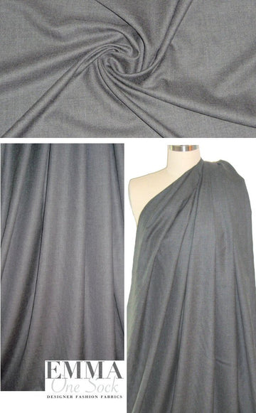 NY designer wool twill suiting - charcoal 2.9 yds