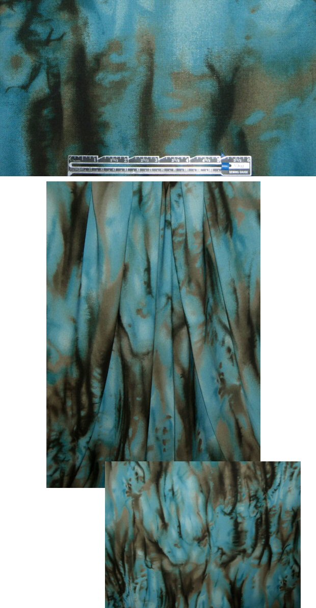 Italian teal/deep loden abstract wool twill