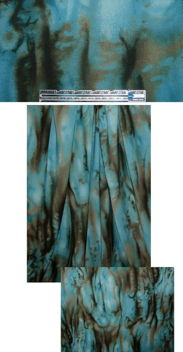 Italian teal/deep loden abstract wool twill