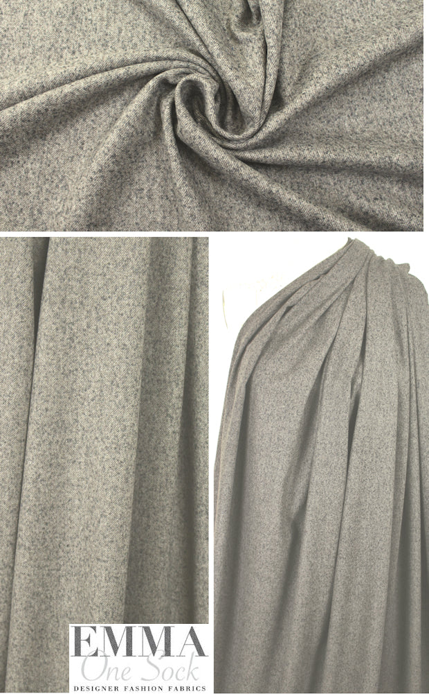 Italian tweedy twill wool woven - taupe/gray 1.75 yd