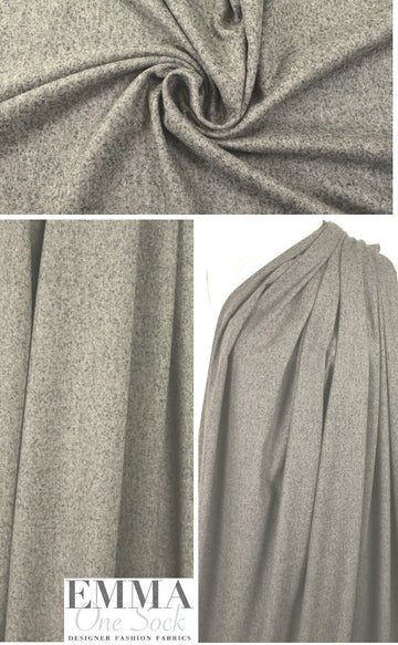 Italian tweedy twill wool woven - taupe/gray 1.375 yds