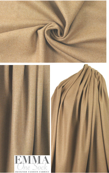 Italian twill weave wool woven - camel