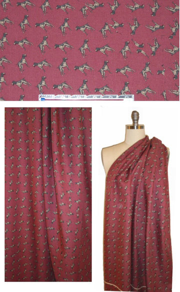 NY designer 'English pointer' wool challis panel